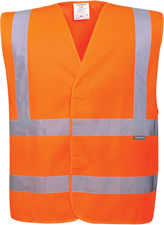 Gilet hi-vis baudrier & double ceinture orange c470, 6x7x_0