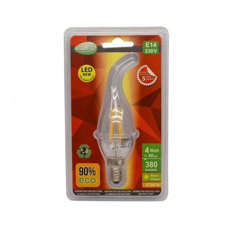 Ampoule LED fil COB coup de vent E14 - 4W 2700°K claire - blister_0
