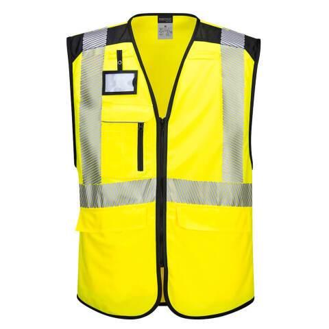 LOT DE 2 - PORTWEST PW309 GILET MULTIPOCHES HAUTE-VISIBILITÉ PW3 JAUNE/NOIR - TAILLE XXXL