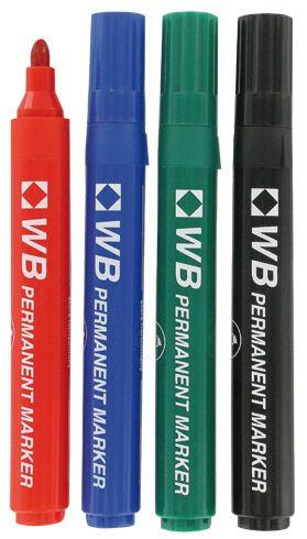 MARQUEUR PERMANENT BUDGET POINTE OGIVE 2 MM - POCHETTE DE 4 COULEURS ASSORTIES