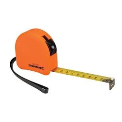 Mètre Ruban Profilé Fluo 5 m x 19 mm - Précision et Visibilité Optimale - Silverline - gris 5024763000126_0