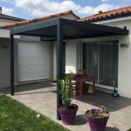 Pergola bioclimatique 3x3 adossée - Aluminium - Modèles Kaline, Kalor, Kalice_0