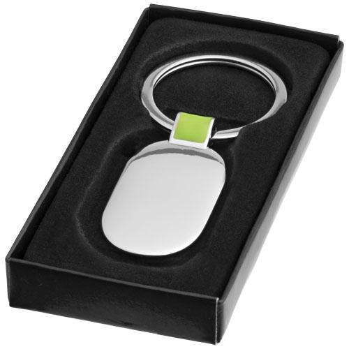 Porte-clés ovale Barto 11810404 - classique avec passant de couleur et boîte cadeau noire_0