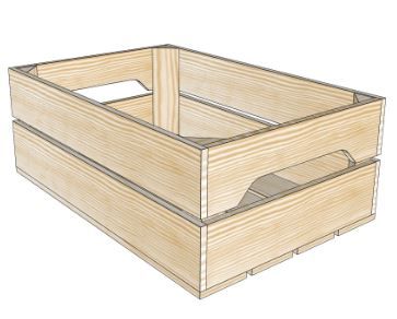 Caisse en bois S2 - Simply A Box - L36 x H20 x P54 cm - Bois brut et 6 coloris de lasure à l'eau_0