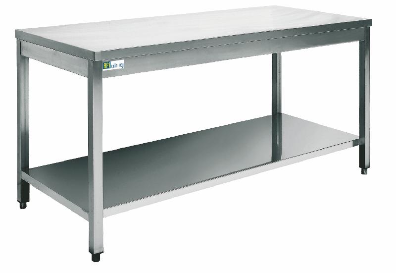 Table inox avec tablette inférieur 2100x600x870 mm - DC6021_0