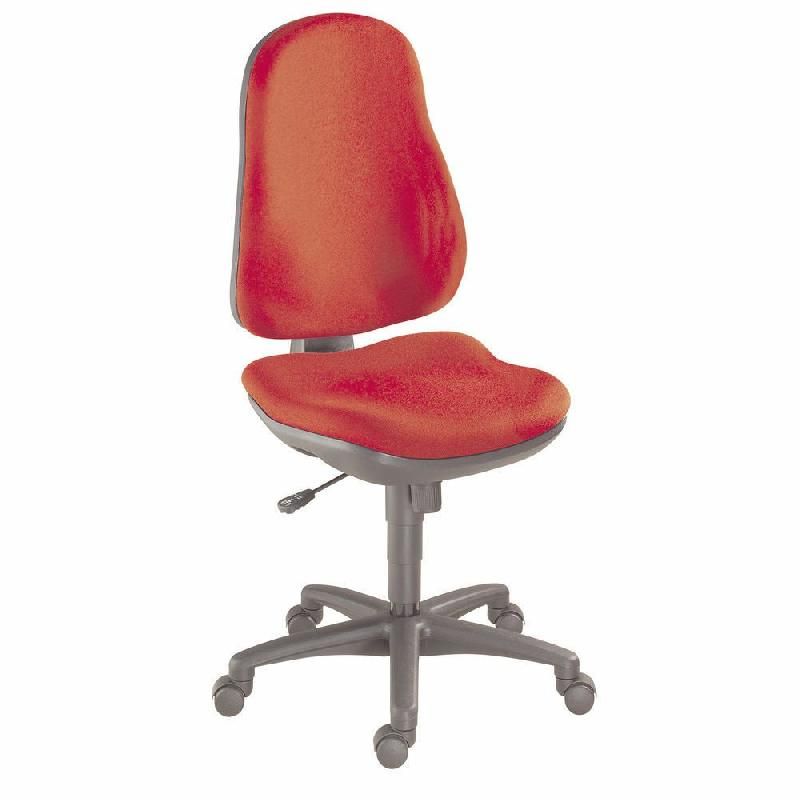 TOPSTAR SIÈGE DE BUREAU NOA TISSU REMBOURRÉ HAUTEUR AJUSTABLE À ROULETTES HAUTEUR DOSSIER 57 CM ROUGE