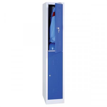 Vestiaire monobloc multicases 2 cases superposées - L 400 mm grande capacité_0