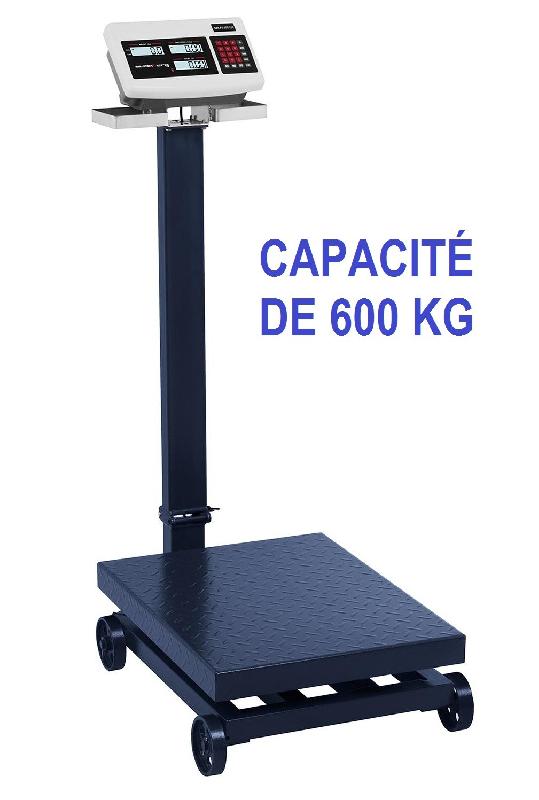 Balance à plateforme roulante et pliable - 600 kg - Précision 100 g - Plateforme 40x30 cm - Écran LCD_0