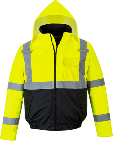 Blouson bomber hv bicolore jaune noir s363, 4xl_0