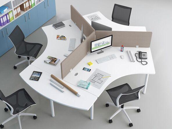 Bureau Call-center 3 personnes avec panneaux acoustiques_0
