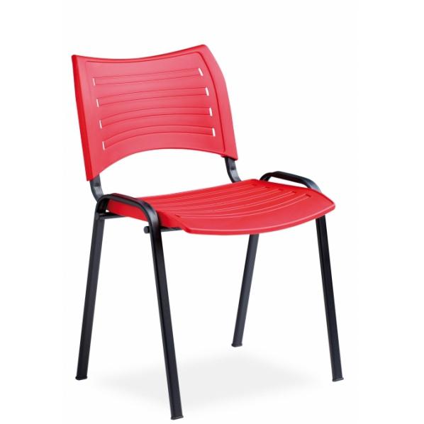 Chaise de conférence assise plastique Rouge_0