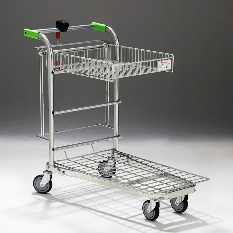 Chariot magasin emboitable avec panier rabattable_0