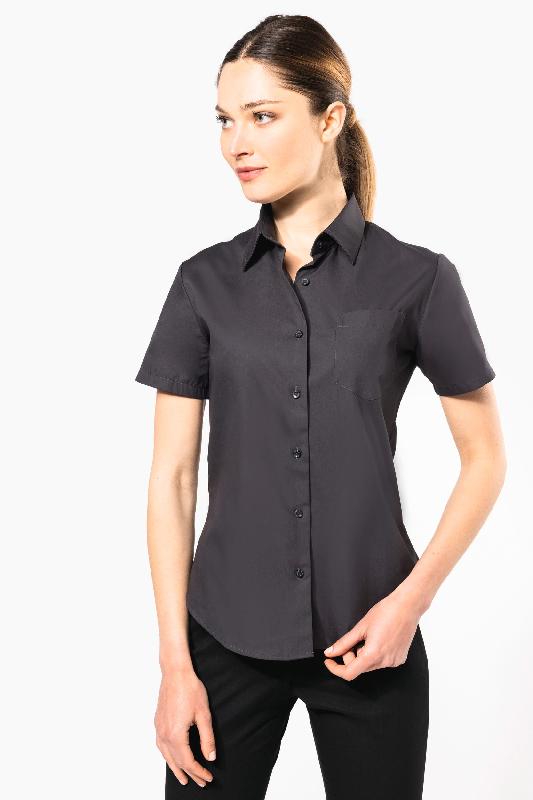Chemise de travail femme en popeline 100% coton - manches courtes - Réf: K544 - Marque Kariban_0
