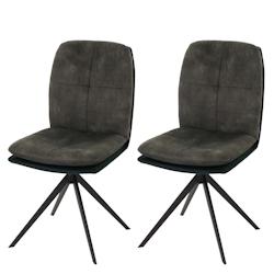 Décoshop26 - Lot de 2 chaises de salle à manger rotative en tissu vert cadre de trépied 04_0007400 - 3000262104345_0