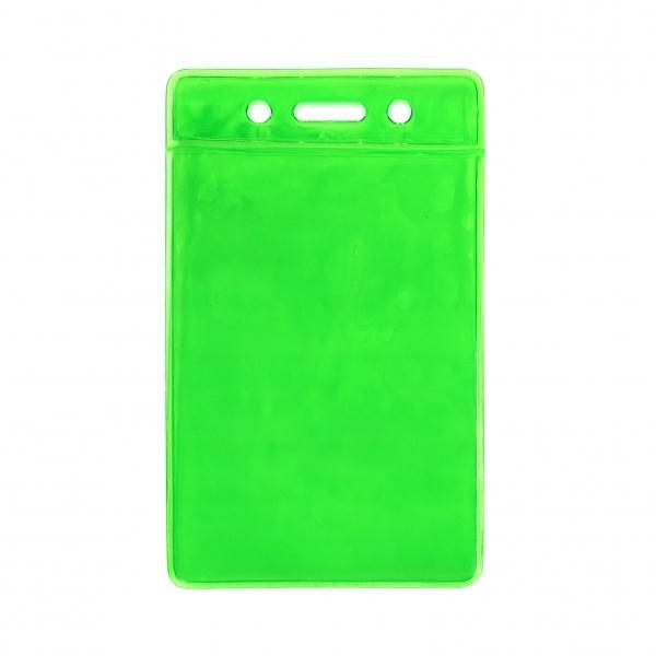 IDS 36V : Porte-badge en vinyle réfléchissant - Vert clair fluo (802 C) avec bandeau renforcé_0