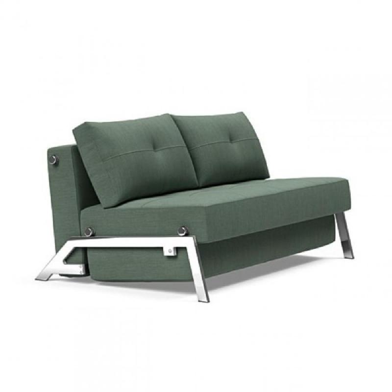 INNOVATION LIVING  CANAPÉ DESIGN CUBED 02 CHROME CONVERTIBLE 200*160 CM TISSU ELEGANCE GREEN_0