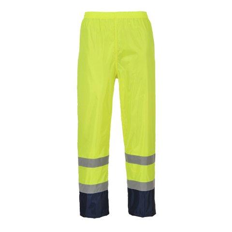 LOT DE 2 - PORTWEST H444 PANTALON DE PLUIE HI-VIS BICOLORE JAUNE/MARINE - TAILLE M - STANDARD