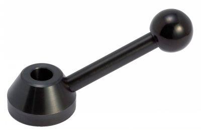 Manette de commande en acier - boule en bakélite noire (14-35)_0