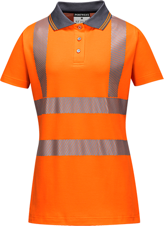 Polo ladies pro orange LW72 - M - Certifié CE, bandes rétro-réfléchissantes segmentées, conforme EN ISO 20471 et RIS 3279-TOM_0