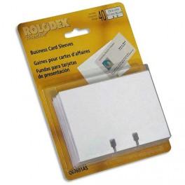 ROLODEX LOT DE 40 POCHETTES TRANSPARENTES FICHIER - DIMENSIONS : H6,7 X L10,2 CM