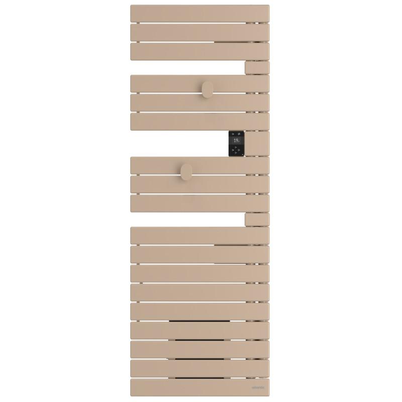 Sèche-serviettes connecté Nefertiti avec soufflerie mât à droite 1750W beige - Atlantic - 850079_0