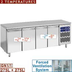 Table frigorifique ventilée 2 températures - 4 portes GN 1/1 - Gold Line PLUS_0