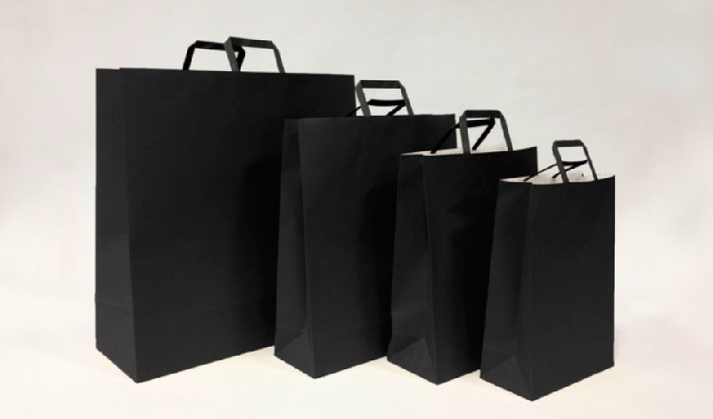 100 sacs kraft à poignée plates ou torsadée, kraft havane - blanc ou couleur - SKFTPPNR-DN12_0