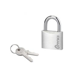 Cadenas à clé, alu, 40mm, anse acier cémenté nickelé, 2 clés - SP - gris 3150268241404_0