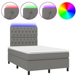Décoshop26 - Lit LED avec sommier, tête de lit réglable et matelas 120x200 cm en tissu gris foncé - TDL0208405 - gris 3001538582720_0