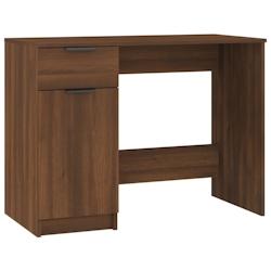 Helloshop26 - Bureau table poste de travail meuble d'ordinateur informatique étude chêne 100 x 50 x 75 cm bois d'ingénierie brun 02_0023597 - 30002_0