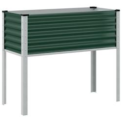 Helloshop26 - Jardinière bac lit surélevé plantes fleurs terrasse jardin 100 x 41 x 90 cm acier vert 02_0037274 - 3000217924684_0