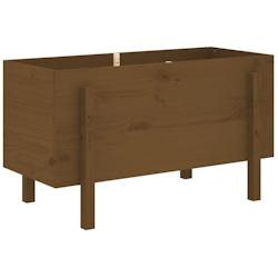 Helloshop26 - Jardinière bac lit surélevé plantes fleurs terrasse jardin de jardin brun 101 x 50 x 57cm bois de pin massif marron 02_0039777 - 3000_0