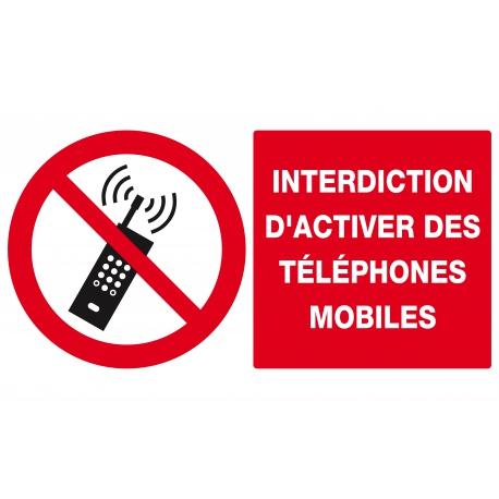 Interdiction d'activer des telephones mobiles 330x200mm TALIAPLAST | 621233_0