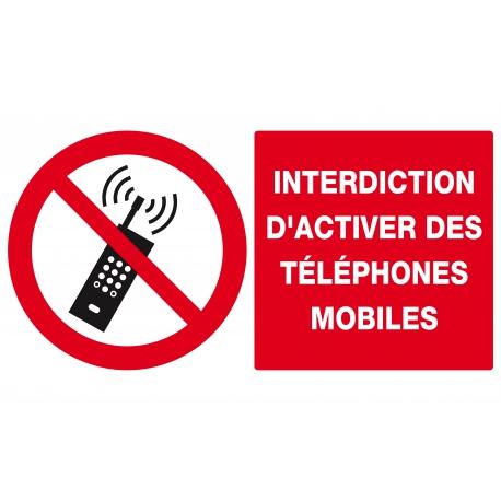 Interdiction d'activer des telephones mobiles 330x200mm TALIAPLAST | 621233_0