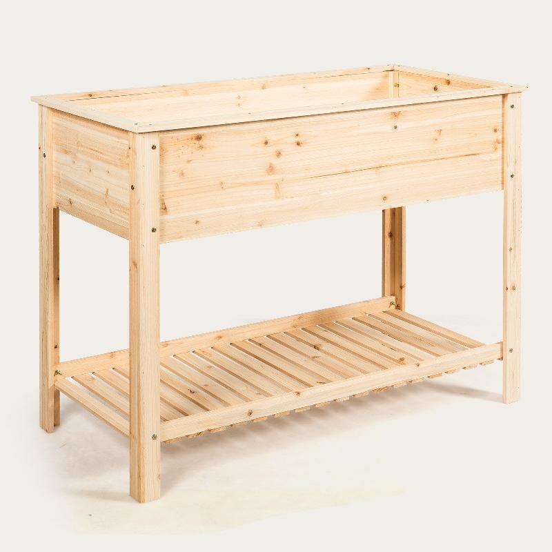 JARDINIÈRE SURÉLEVÉ EN BOIS AVEC ÉTAGÈRE IDÉAL POUR LA CROISSANCE DES PLANTES FLEURS VÉGÉTAUX 92 X 41 X 81 CM 20_0000683_0