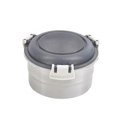 Packnwood FHC - 12Pcs - Boite ronde NoxBox en inox avec couvercle en plastique PP noir et fermeture hermétique - H73mm 600ml - argenté inox 294IBOBO_0