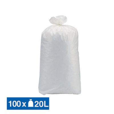 Sacs poubelle déchets lourds Tradition blancs 20 L, lot de 100_0