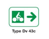 Panneau routier - Signalisation cyclable DV 43C - dimensions 300x200 mm_0