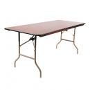 Table multiservices pliable 183 x 76 cm - plateau en contreplaqué verni foncé 17 mm - pour 6 à 8 personnes_0