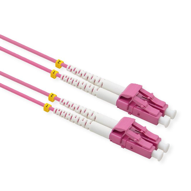 VALUE Câble FO 50/125µm OM4, LC/LC, connecteurs Low-Loss, violet, 10 m_0