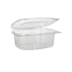 50 Barquettes à Salade 2000 ml avec Couvercle Attenant en PET - Pratiques, Hermétiques et Résistantes - D-Work (225x198xH.83mm) - 3664100210782_0