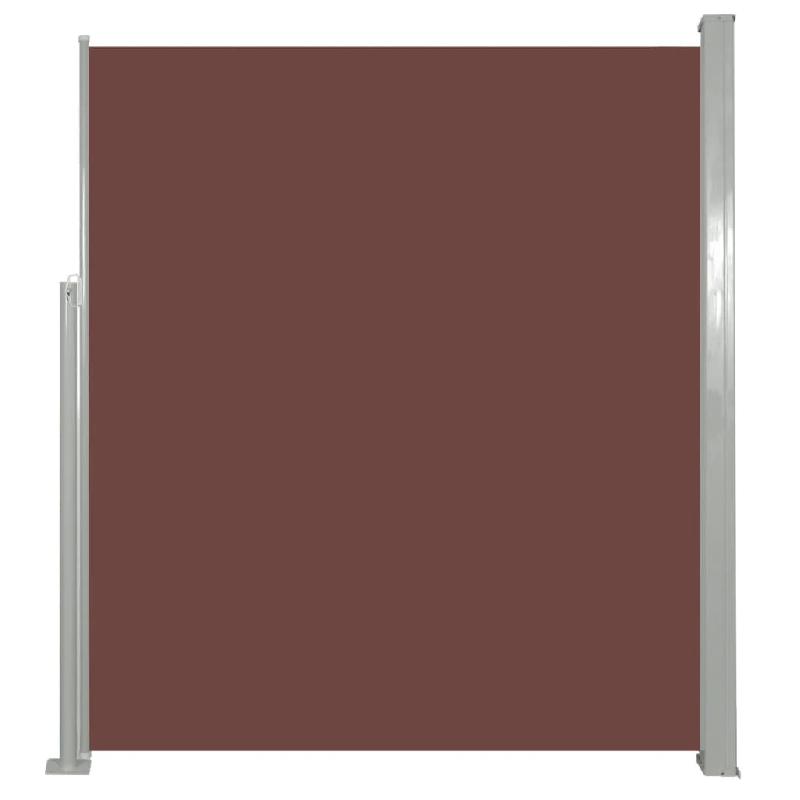 Auvent paravent store brise-vue latéral rétractable - Protection visuelle pour jardin, terrasse, balcon - 160 x 500 cm - Marron 02_0007096_0