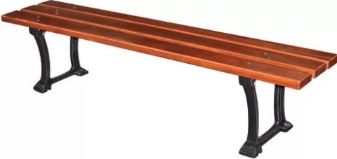 Banquette Pampelune - 3 lames en bois exotique certifié FSC - pieds en fonte traitée antirouille_0