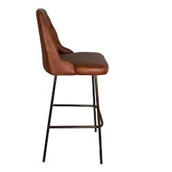 Chaise de bar en cuir - marron acier CS1421_0