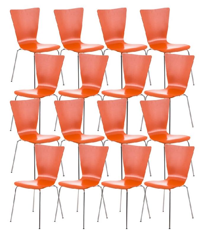 CLP Lot de 16 chaises Aaron Orange - orange Bois manufacturé 151423309_0
