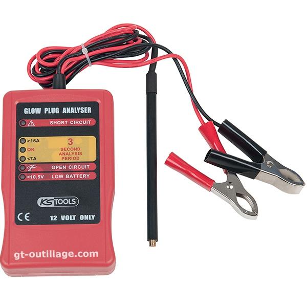 Contrôleur de bougies de préchauffage 12V - KS TOOLS 11583289 - Testeur avec affichage LED et mise en veille automatique_0