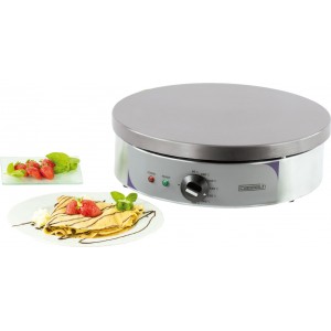 Crêpière ronde 40 électrique - châssis rond en inox - plaque en fonte Ø400 mm usinage ultra fin - thermostat réglable 60°C à 300°C - 2700W_0