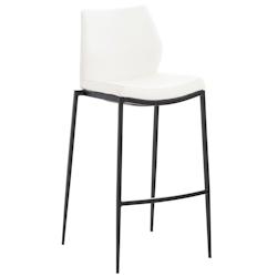 Décoshop26 - Tabouret de bar x1 repose-pieds design moderne empilable en PVC blanc 4 pieds en métal noir 10_0005202 - blanc 3000252512457_0
