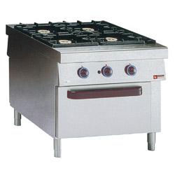 Fourneau gaz traversant central - 4 feux vifs (Gamme DELTA 1100) avec four gaz G11/4BF9_0