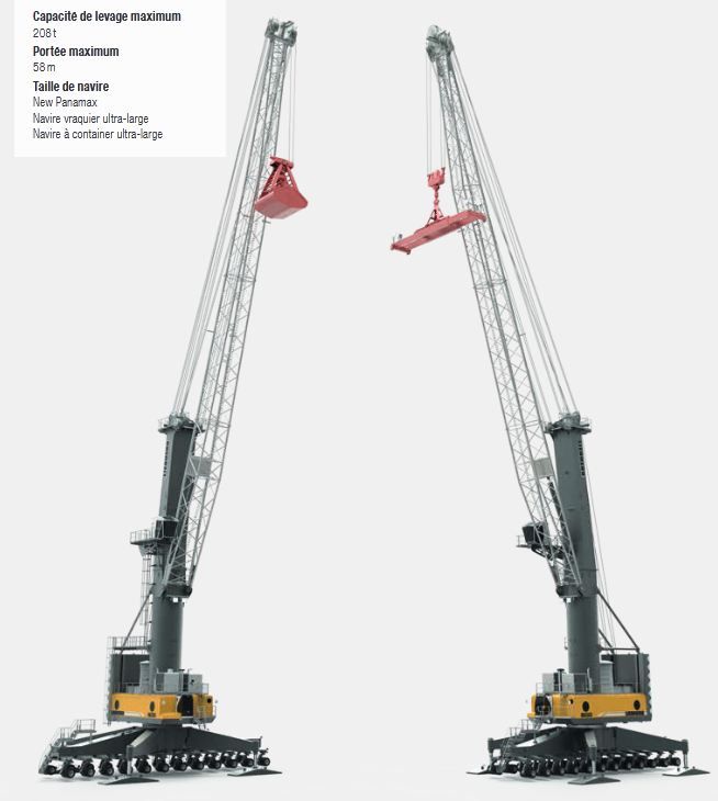 Lhm 600 grue portuaire mobile - liebherr - capacité de levage max 208t_0